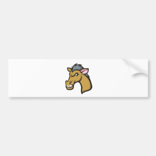 Angry Fierce Cartoon Horse Bumper Sticker