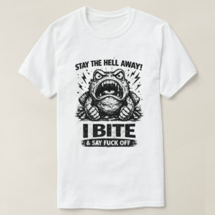 Angry Frog Stay Away I Bite Funny design T-Shirt