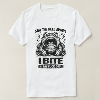 Angry Frog Stay Away I Bite Funny design  T-Shirt