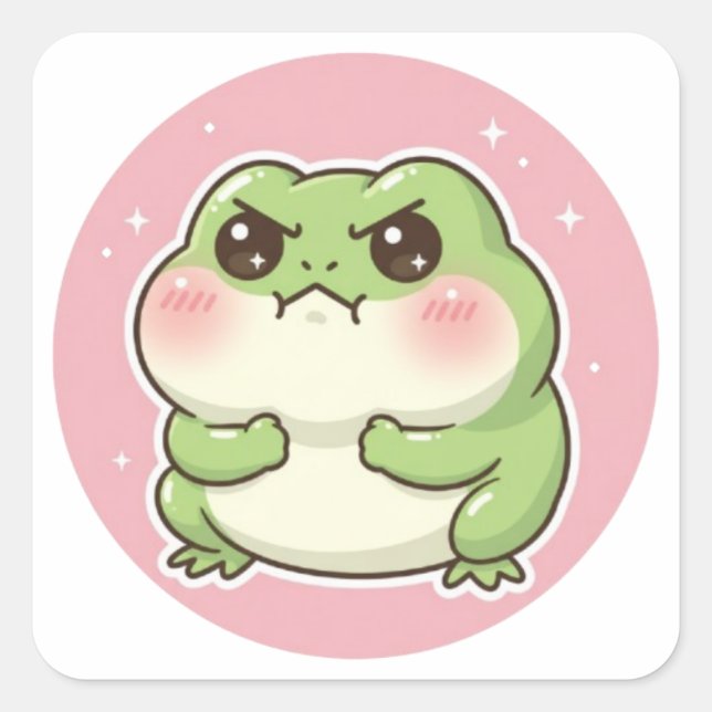Angry Frog Sticker Funny Mad Frog Meme Cute Aggres (Front)
