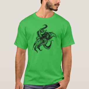 Angry Giant Squid in Black T-Shirt