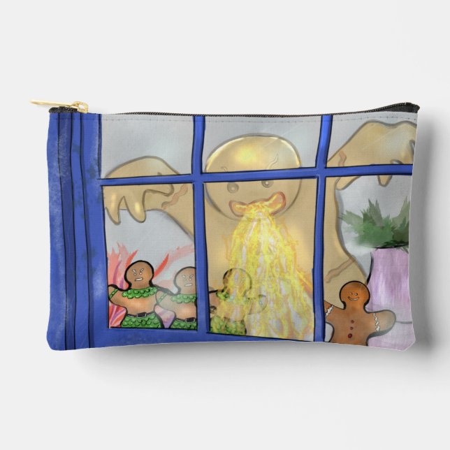 Angry Gingerbread Man Zipper Pouch – Holiday Tale (Front)