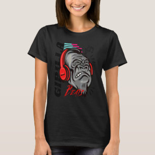 Angry Girilla Music Enjoy Beats Graphic Monkey Ani T-Shirt