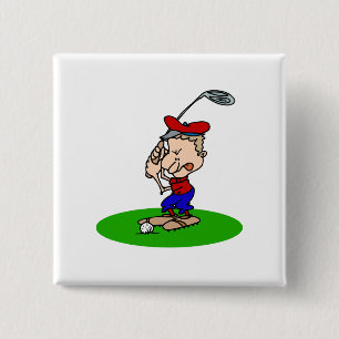 Angry Golfer 2 Inch Square Button