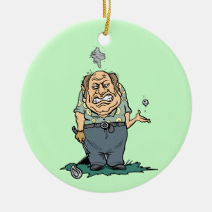 Angry Golfer T-shirts and Gifts Ceramic Ornament