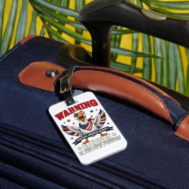 Angry Goose 4th of July Luggage Tag (Front Insitu 1)