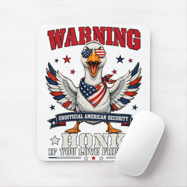 Angry Goose 4th of July Mouse Pad (With Mouse)