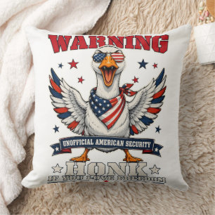 Angry Goose 4th of July Pillow