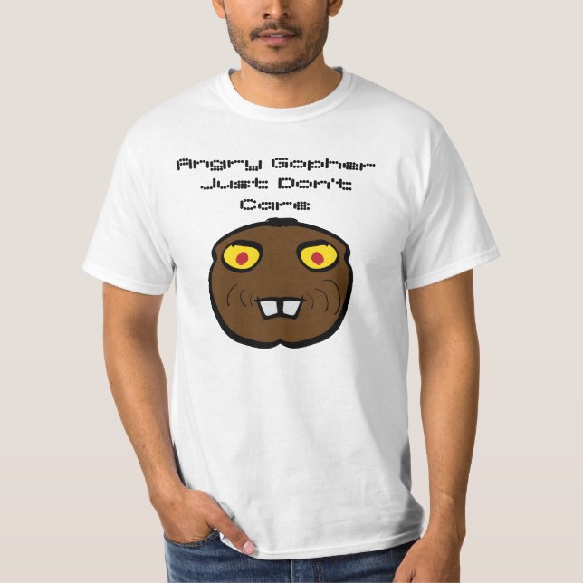 Angry Gopher Just Don't Care T-Shirt (Front)