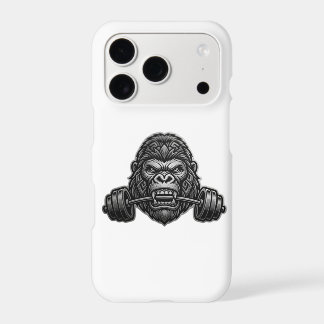 Angry Gorilla Biting Barbell Gym Motivational iPho