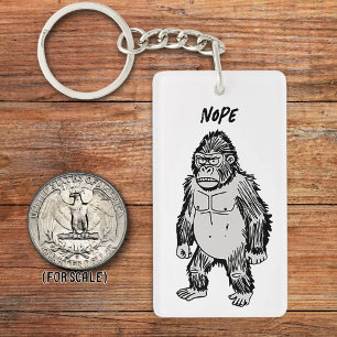 Angry Gorilla Drawing Sarcastic Phrase Bag Charm Keychain