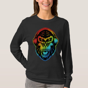 Angry Gorilla Headphone Colourful T-Shirt
