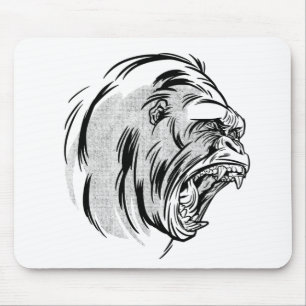 Angry Gorilla King Of Jungle Design Mouse Pad