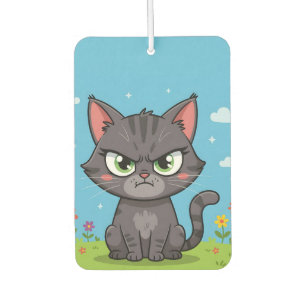 Angry gray little cat air freshener