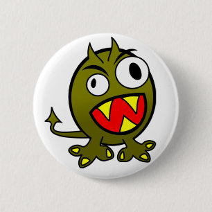 Angry Green Monster 2 Inch Round Button