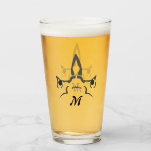 Angry Hammerhead Shark Line Art Glass