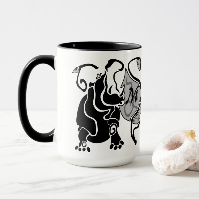 Angry Hippo Monogram Mug (With Donut)