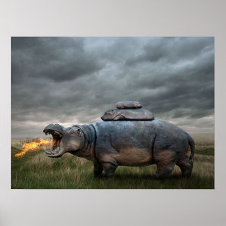 Angry hippo mother| poster