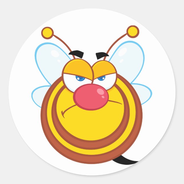 Angry Honey Bee Stickers (Front)