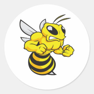 angry honey bees,Funny gift idea Classic Round Sticker