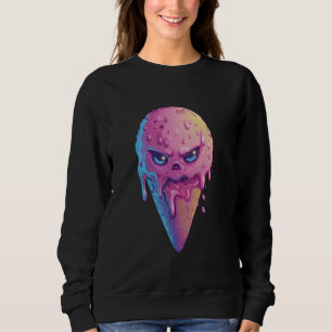 Angry Ice Cream Cone With Knive Grimly Icecream So Sweatshirt