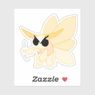 Angry Imperial Moth Vinyl Sticker