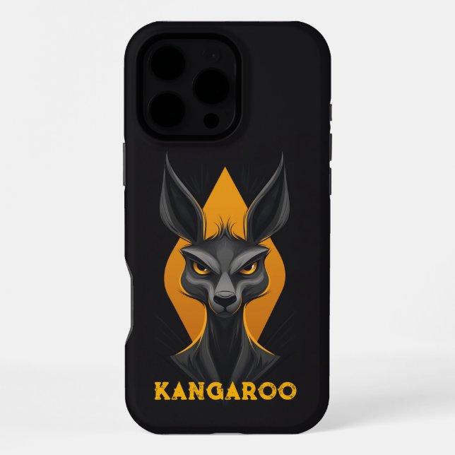 Angry Kangaroo Black iPhone Case (Back)