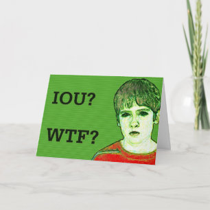 angry kid holiday card