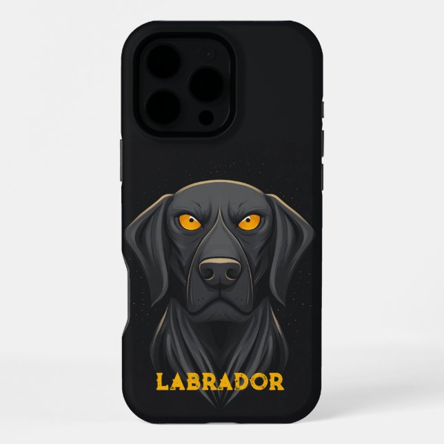 Angry Labrador Retriever Black iPhone Case (Back)