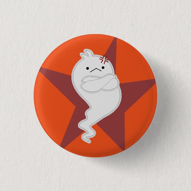 Angry little ghost 1 inch round button (Front)