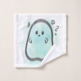 Angry little ghost  wash cloth