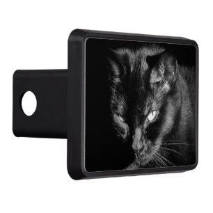 Angry Looking Black Cat Trailer Hitch Cover
