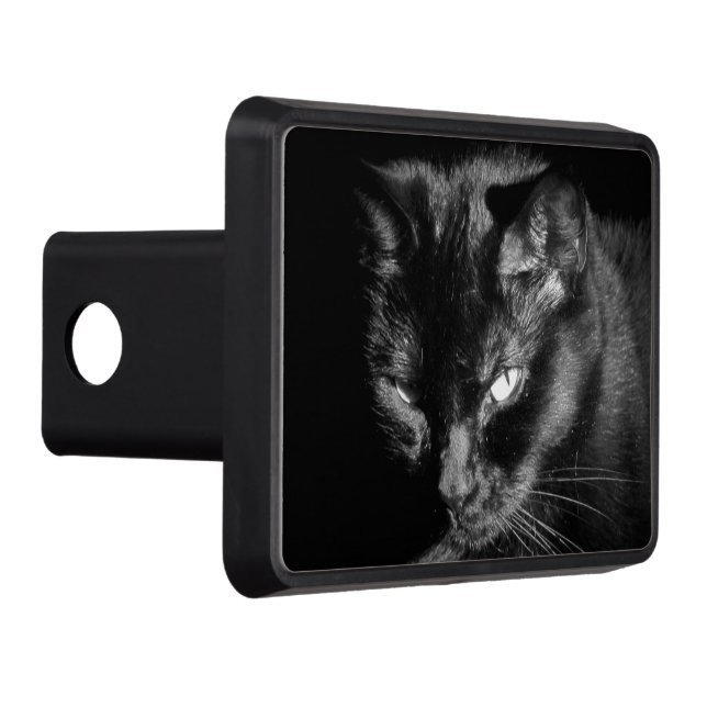Angry Looking Black Cat Trailer Hitch Cover (Right)