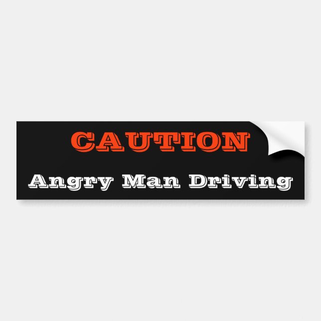 Angry Man Driving Bumper Sticker (Front)