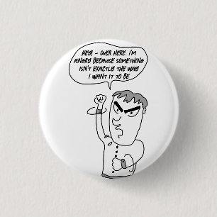 Angry Man magnet 1 Inch Round Button