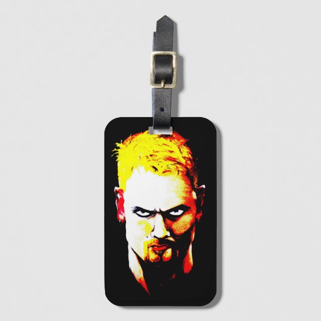 Angry Man Staring colour Luggage Tag (Front Vertical)