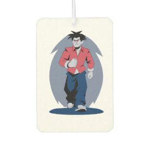 Angry man walking air freshener