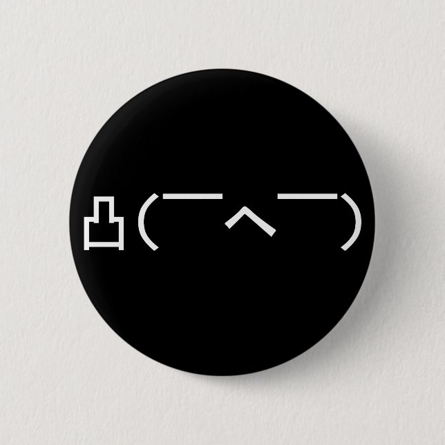Angry Middle Finger Emoticon Japanese Kaomoji 2 Inch Round Button (Front)