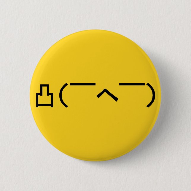 Angry Middle Finger Emoticon Japanese Kaomoji 2 Inch Round Button (Front)