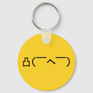 Angry Middle Finger Emoticon Japanese Kaomoji Keychain