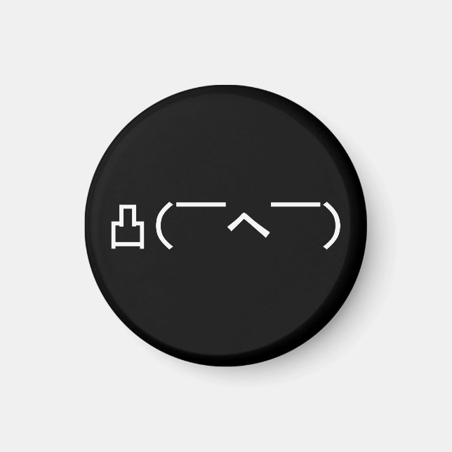 Angry Middle Finger Emoticon Japanese Kaomoji Magnet (Front)