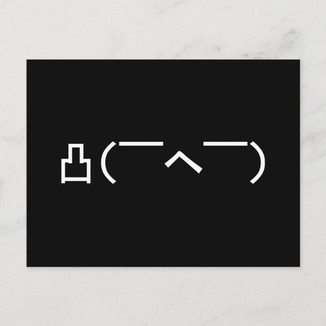 Angry Middle Finger Emoticon Japanese Kaomoji Postcard (Front)