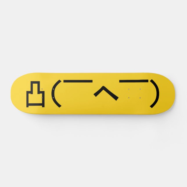 Angry Middle Finger Emoticon Japanese Kaomoji Skateboard (Horz)