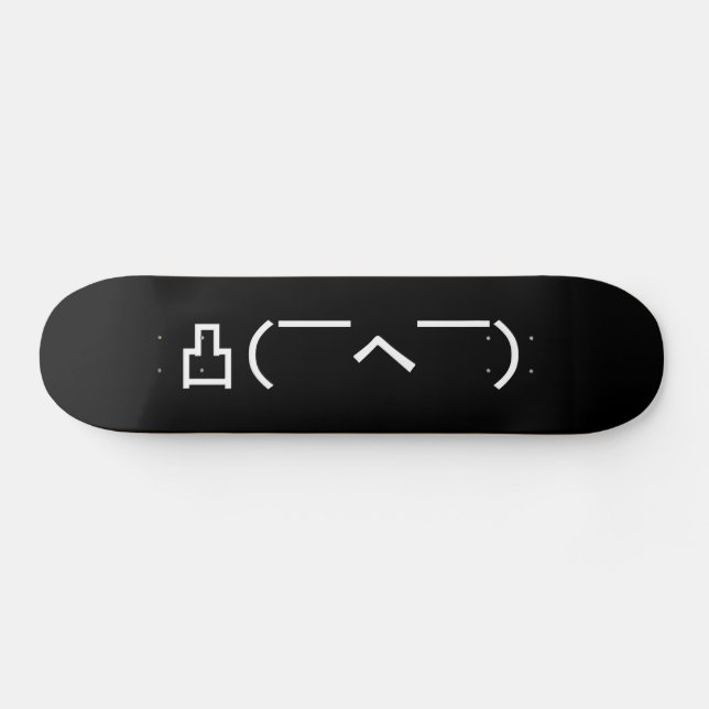 Angry Middle Finger Emoticon Japanese Kaomoji Skateboard (Horz)