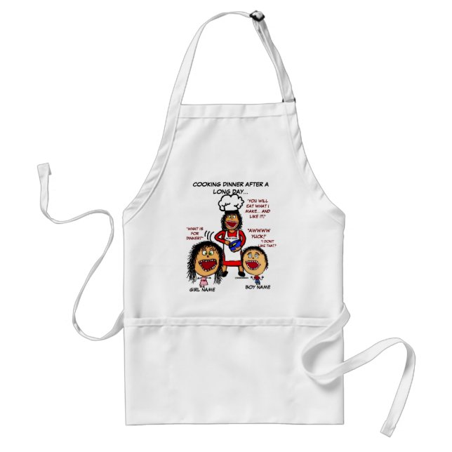 Angry Mom Cooking Cartoon Standard Apron (Front)