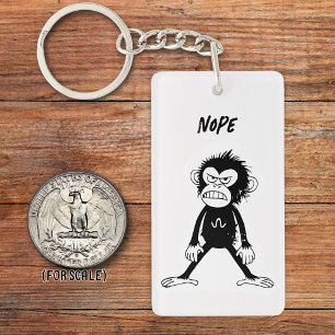 Angry Monkey Drawing Sarcastic Phrase Bag Charm Keychain