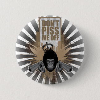 Angry Monkey with Gun 2 Inch Round Button