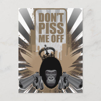 Angry Monkey with Gun Postcard