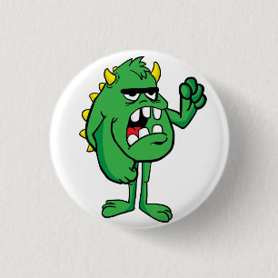 angry monster 1 inch round button