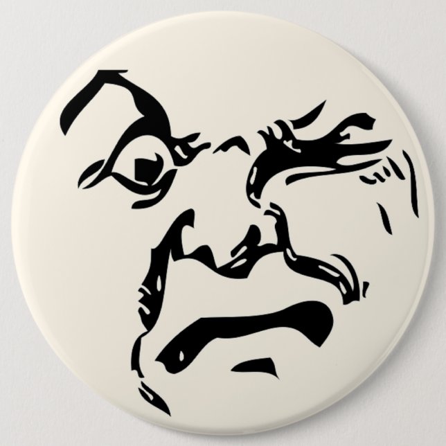 ANGRY MOON 6 INCH ROUND BUTTON (Front)